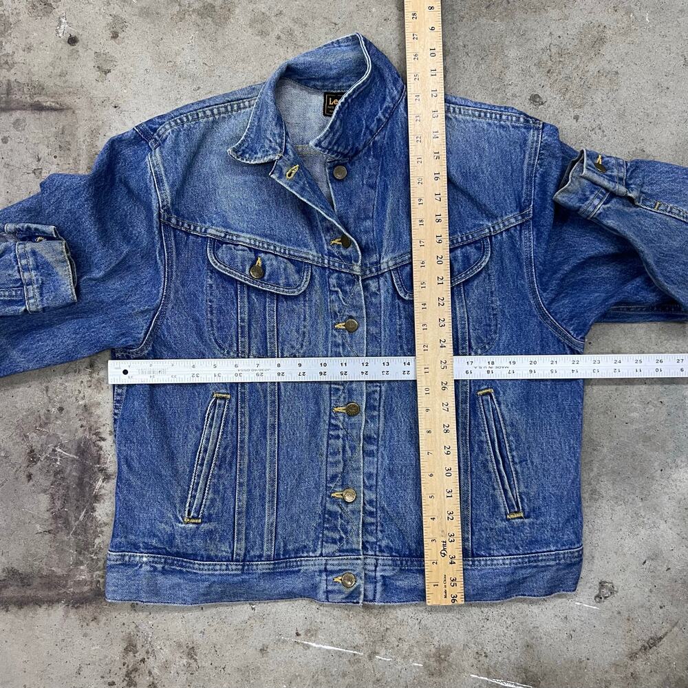 Vintage Lee Riders Blue Denim Jacket USA Made Mens M Wmns XL Jean Trucker 80s - Picture 12 of 16